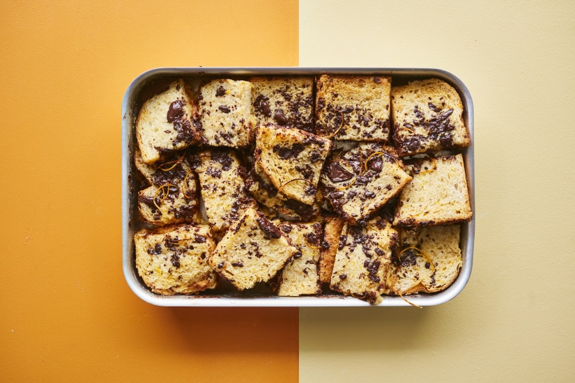Orange Chocolate Chip Bread & Butter Pudding