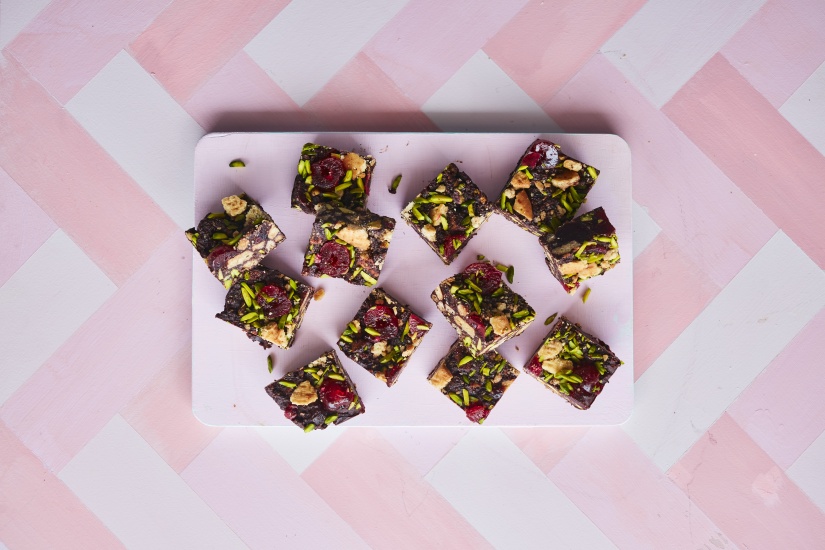 Chocolate, Cherry & Pistachio Fridge Cake