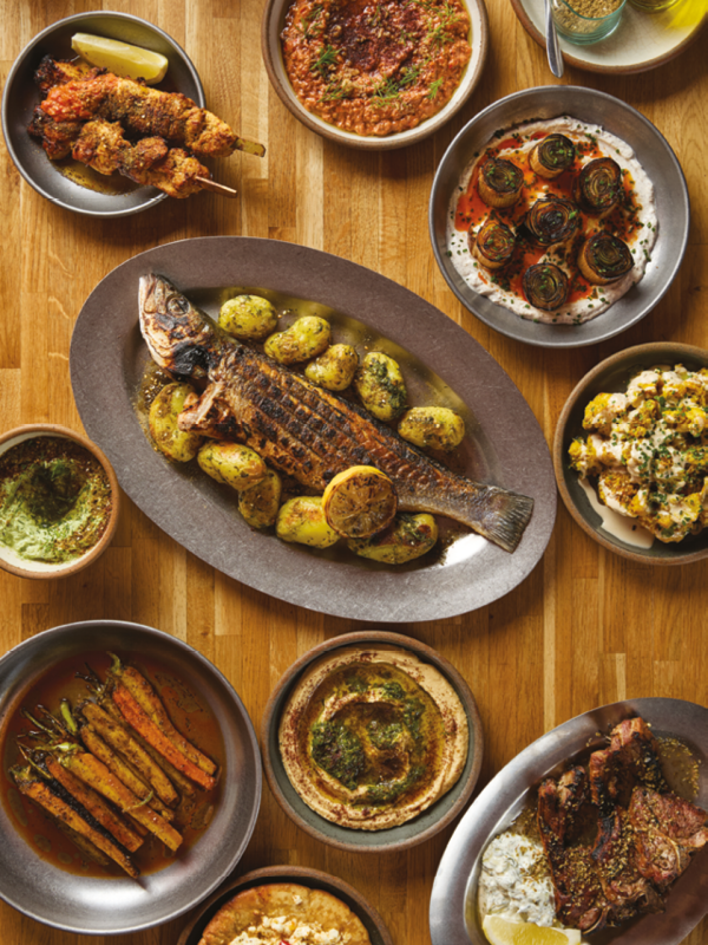 Table of food at Kiln, Ouseburn