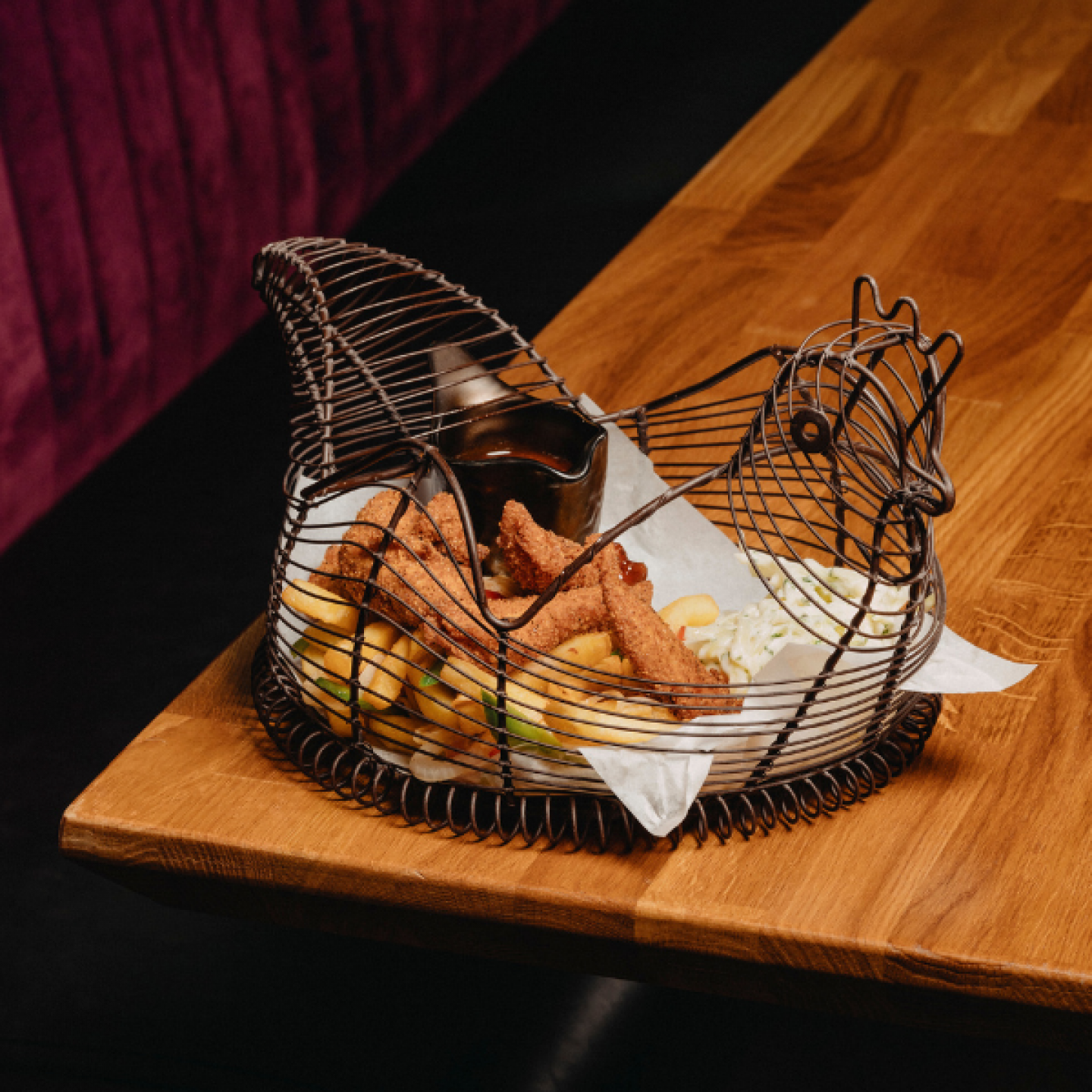 Chicken in a basket