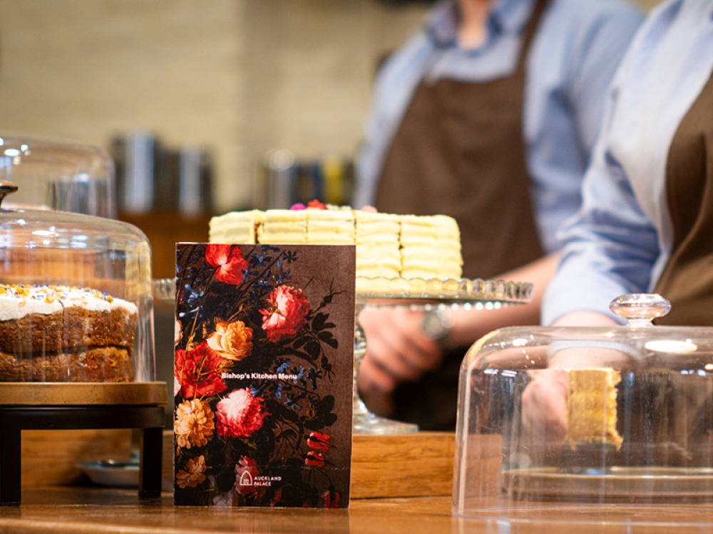 Cakes in glass storage