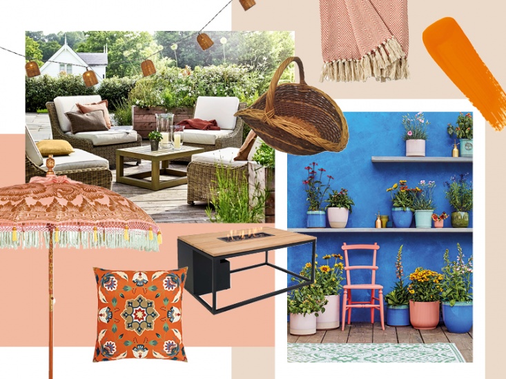 collage of garden furniture