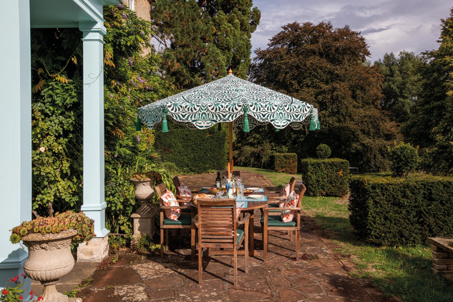 Lexham teal octagonal parasol