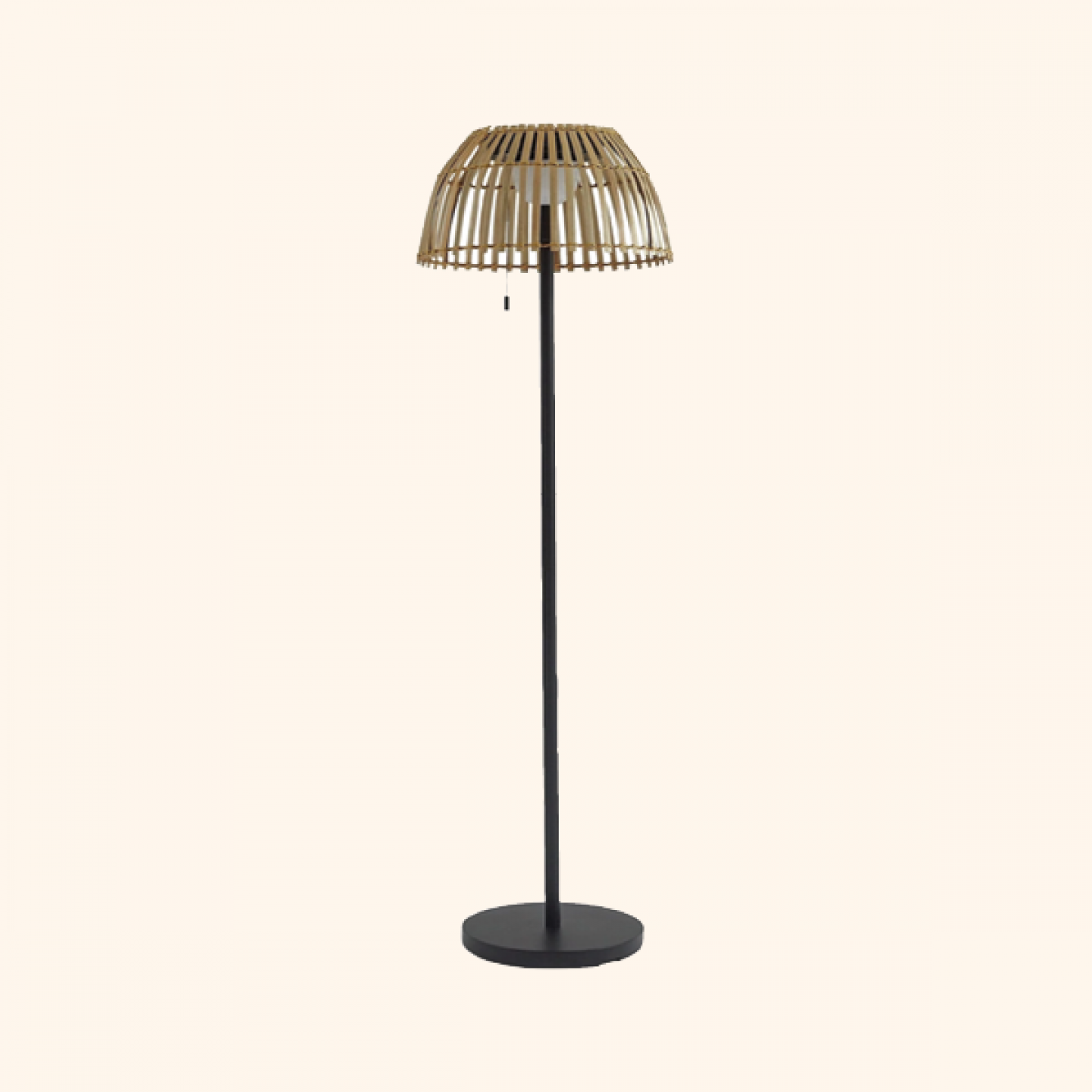 Lucande LED floor lamp in bamboo