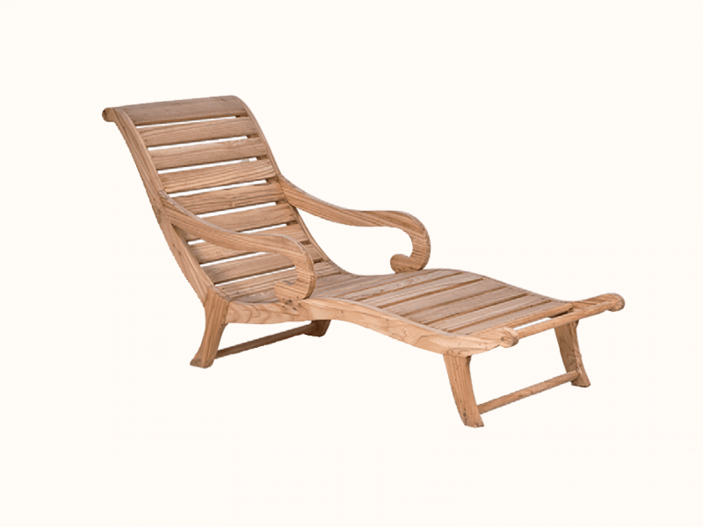 Teak garden lounger