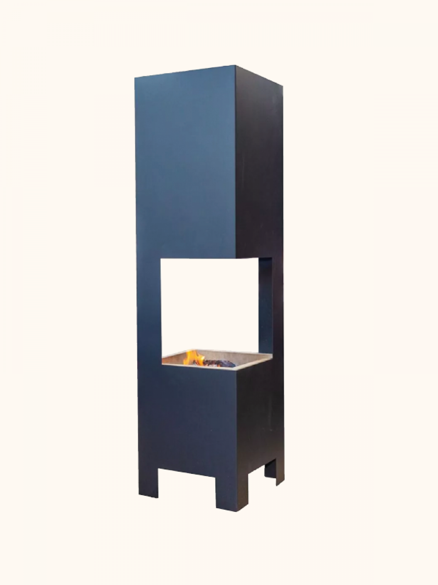 Open-back deck chiminea