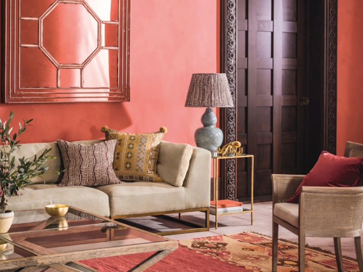 Earthy coloured warm living space