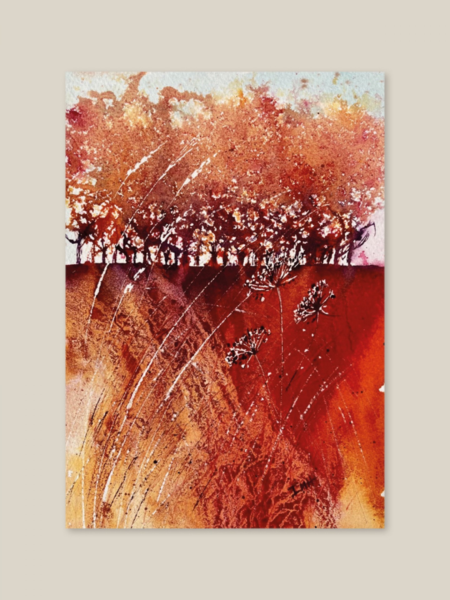 Autumn Blaze original watercolour,