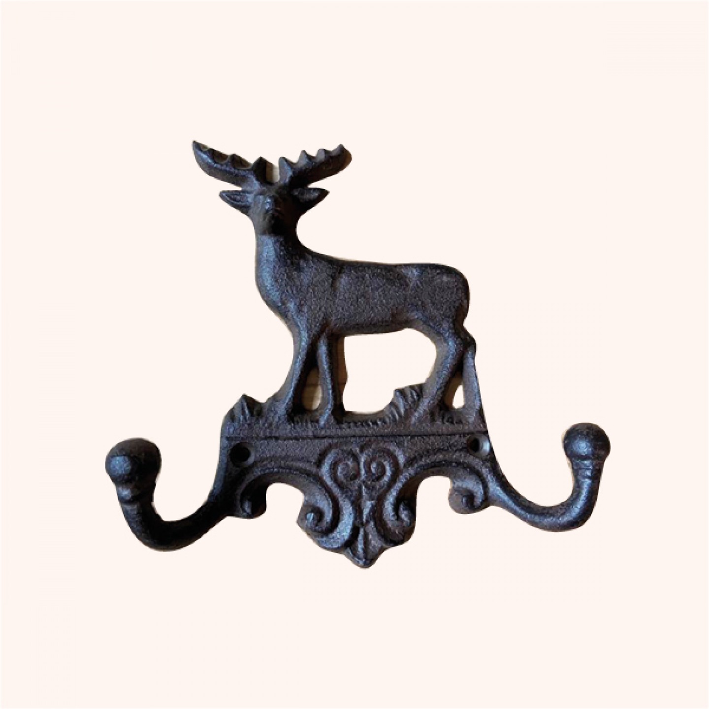 Cast iron stag coat hook