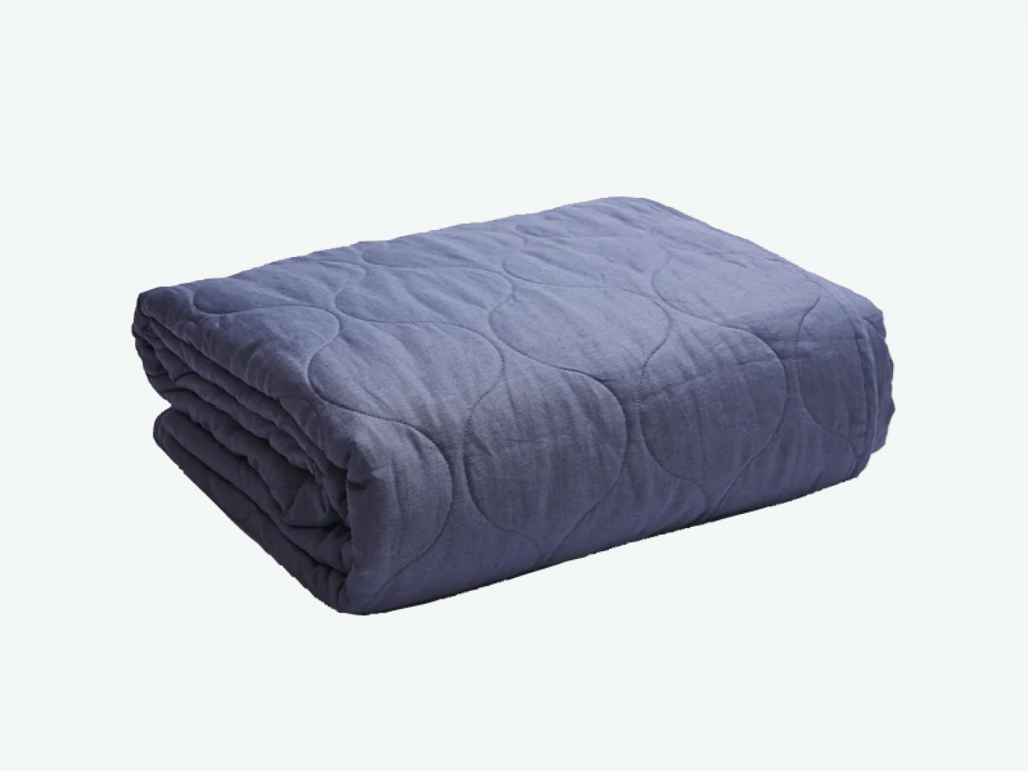 Blueberry linen quilted bedspread