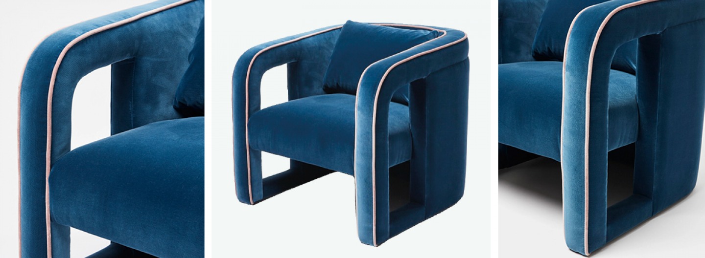 Velvet armchair