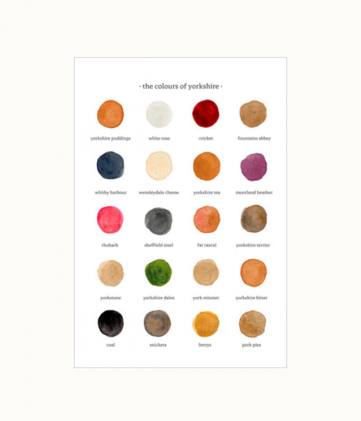 The Colours of Yorkshire A4 print