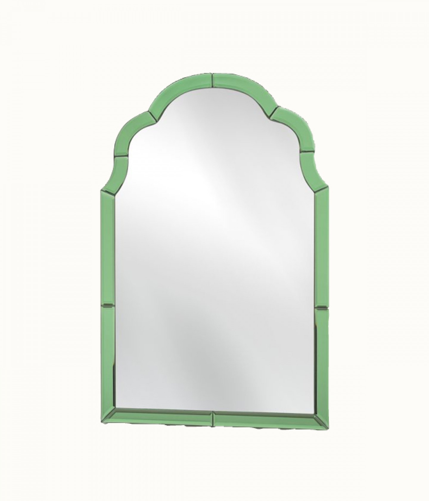 Aurora green glass wall mirror