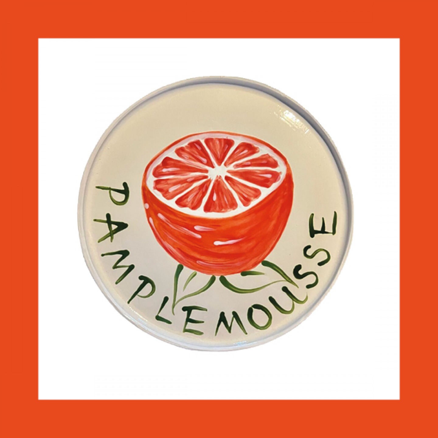 Pamplemousse hand-painted plate