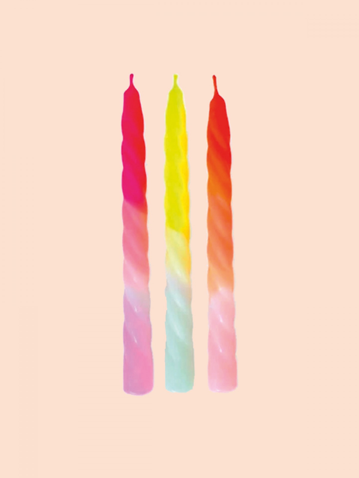 Twisted Shades of Fruit Salad dip-dye candles