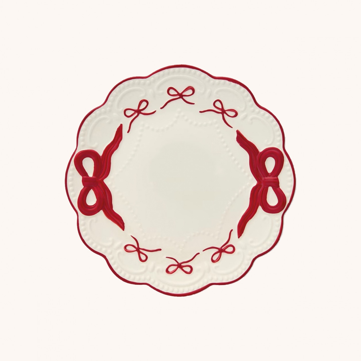 Scalloped edge bow side plate