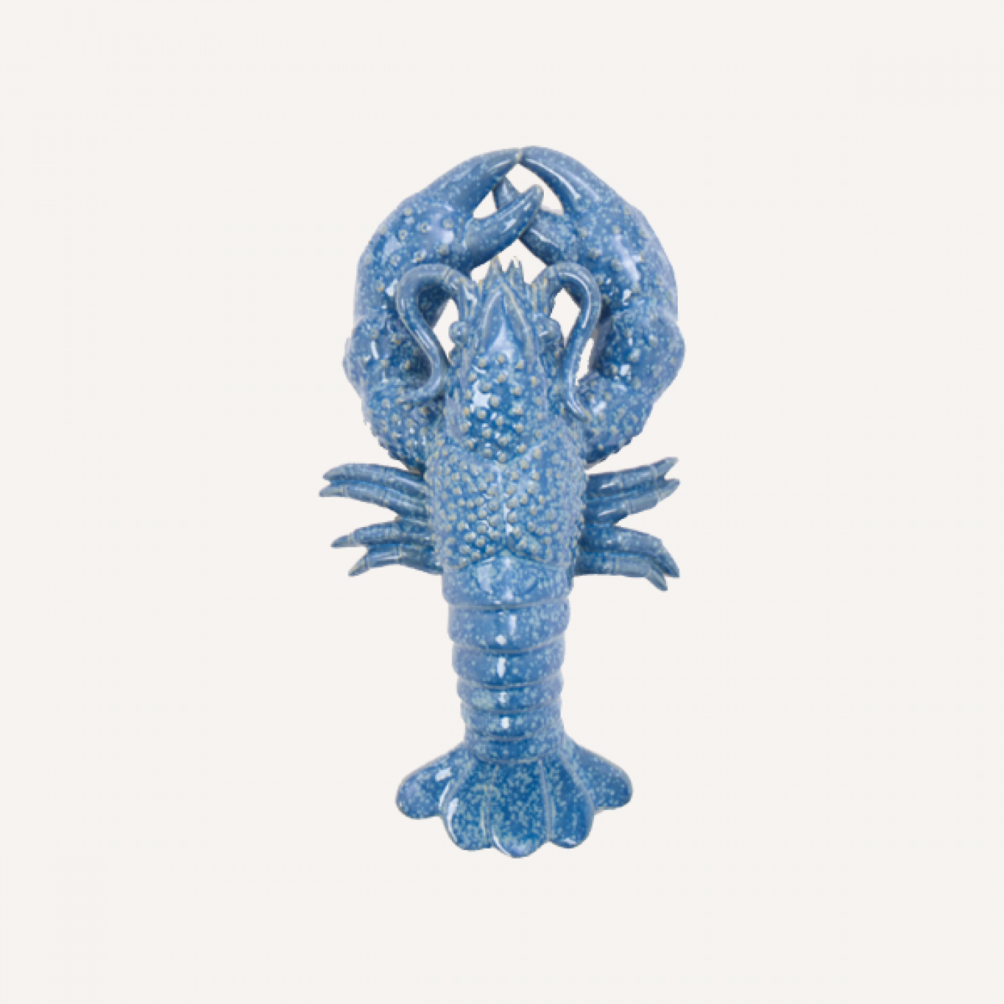 Blue ceramic lobster ornament