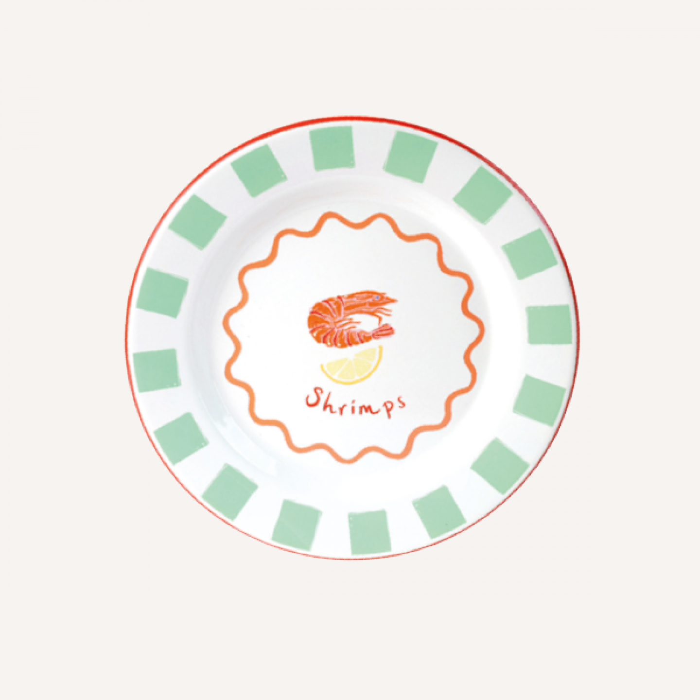 Shrimp enamel plate