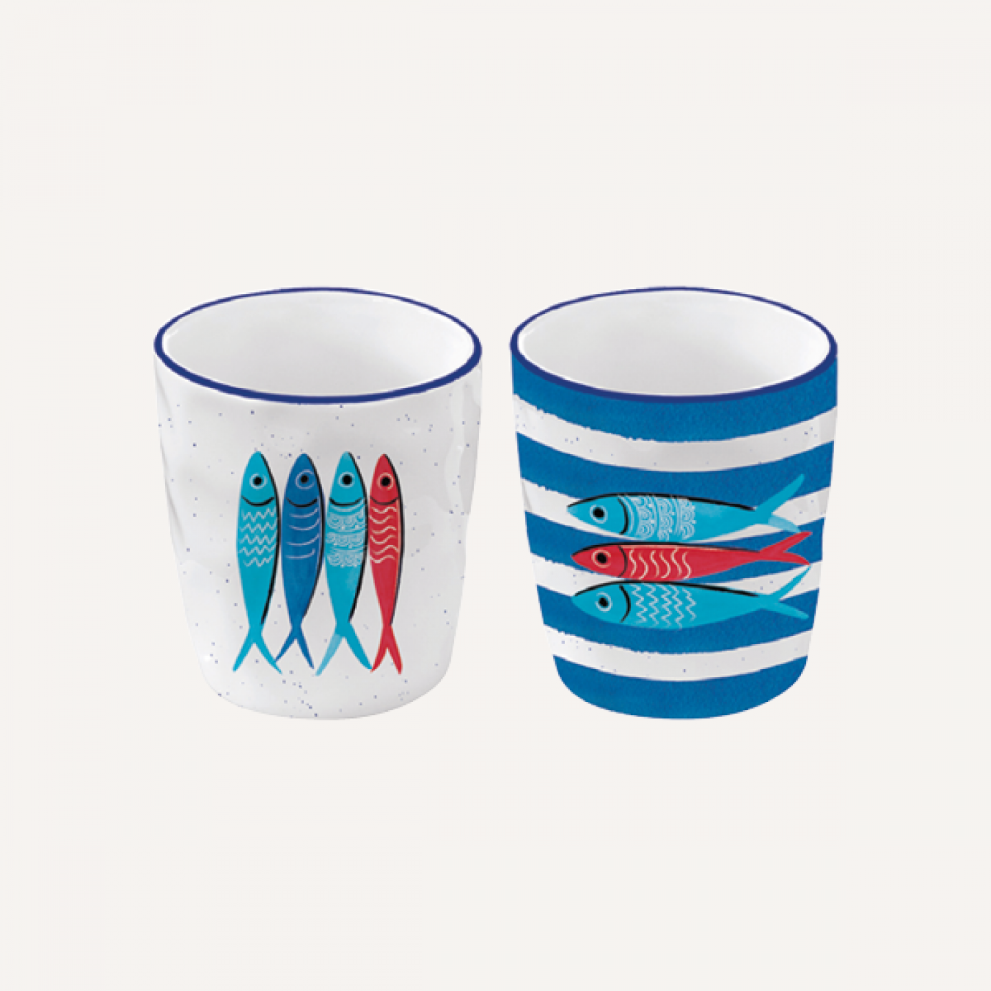 Sardine’s Party porcelain cups
