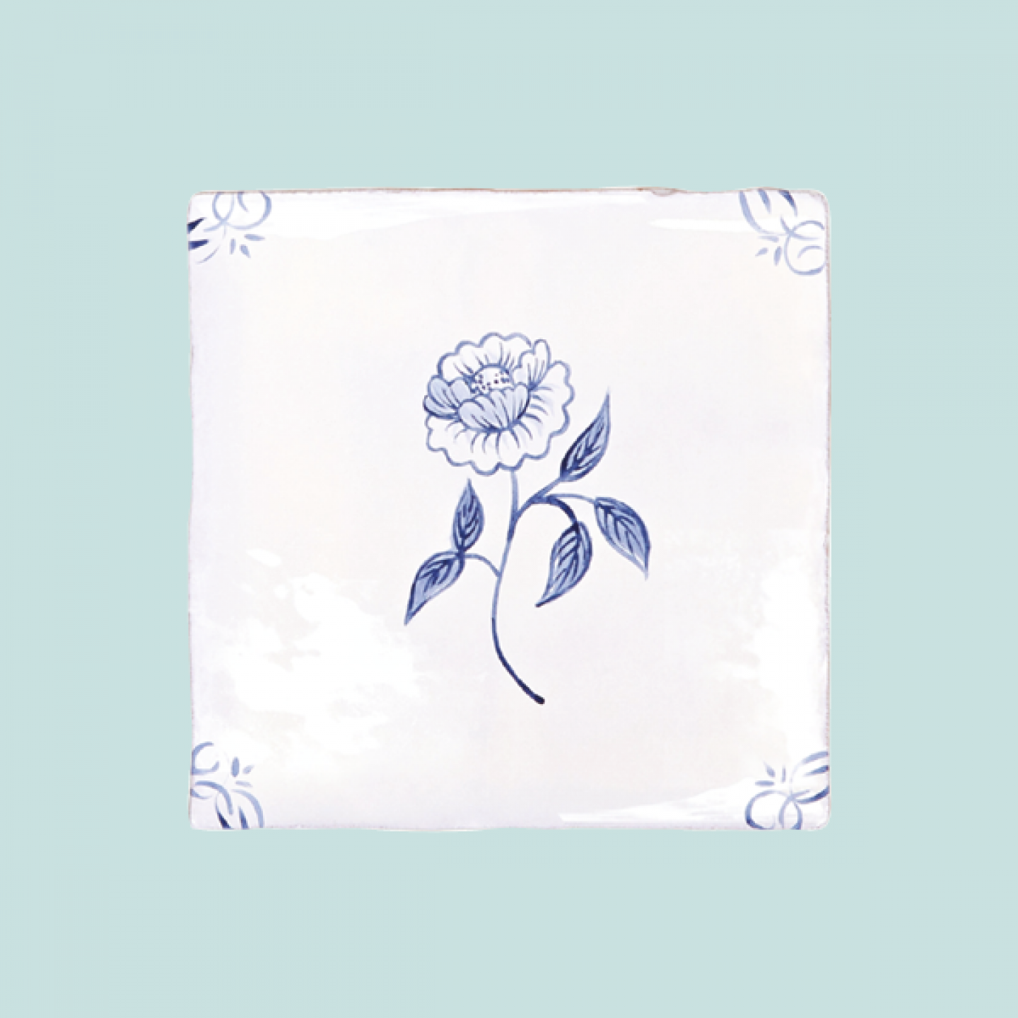 English Delft Peony tile