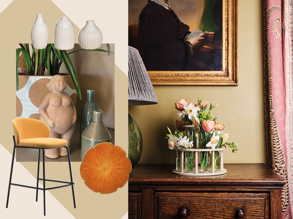 Collage of home furnishings mentioned in the article