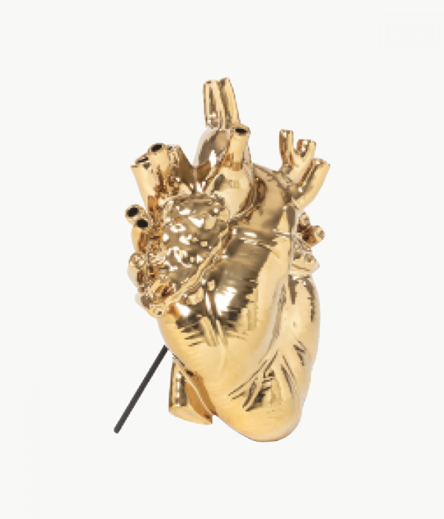 gold porcelain heart vase