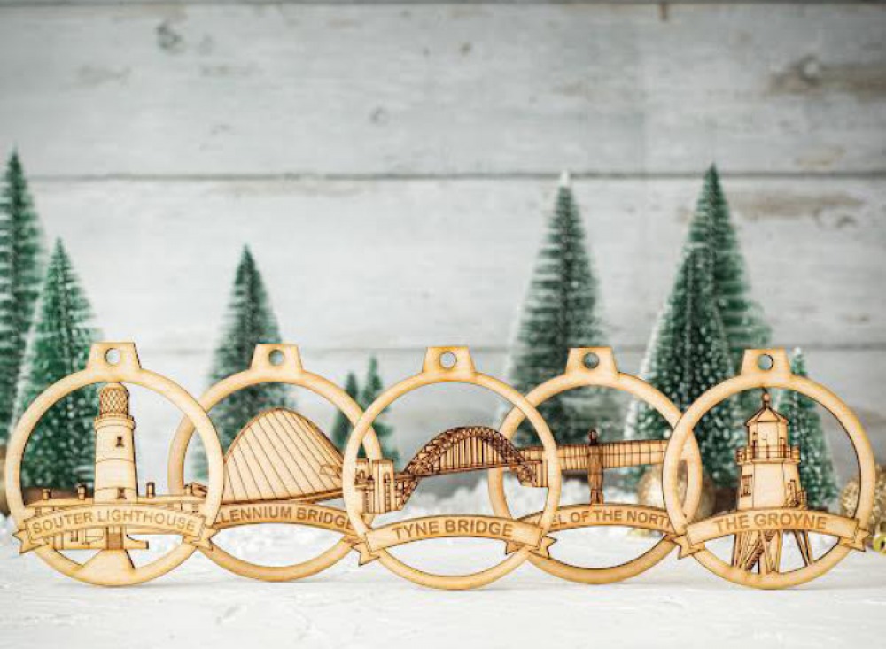 Laser Cut Christmas wooden baubles