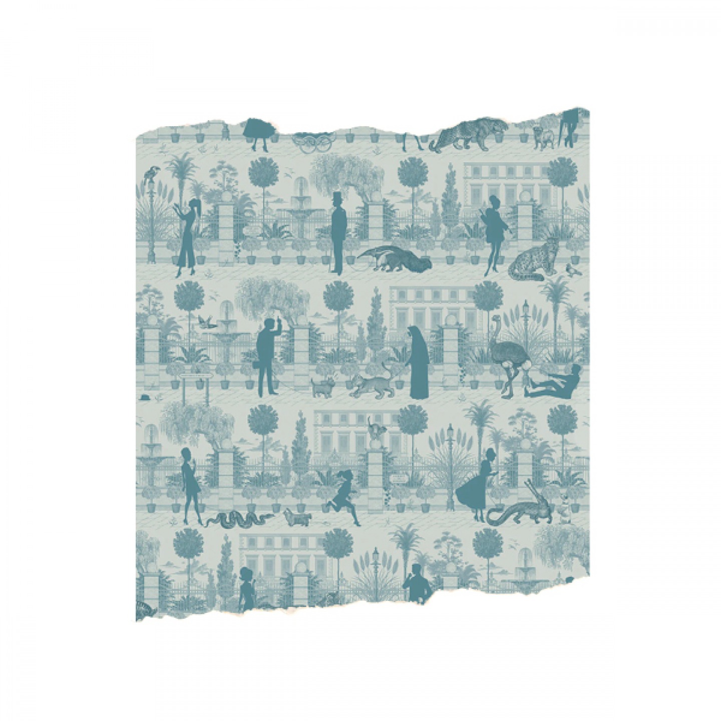 Portobello Parade Jellied Teal wallpaper