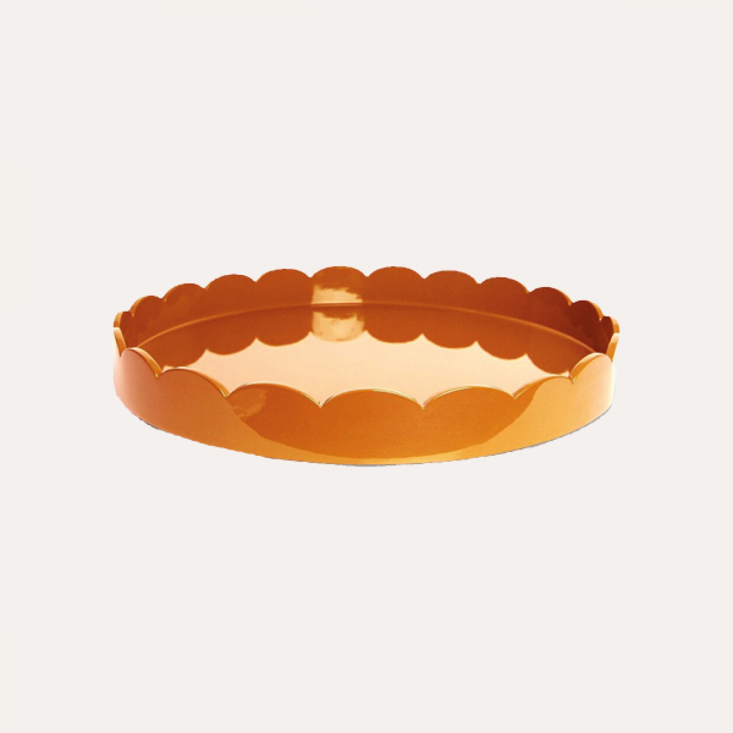 Large orange scallop round tray
