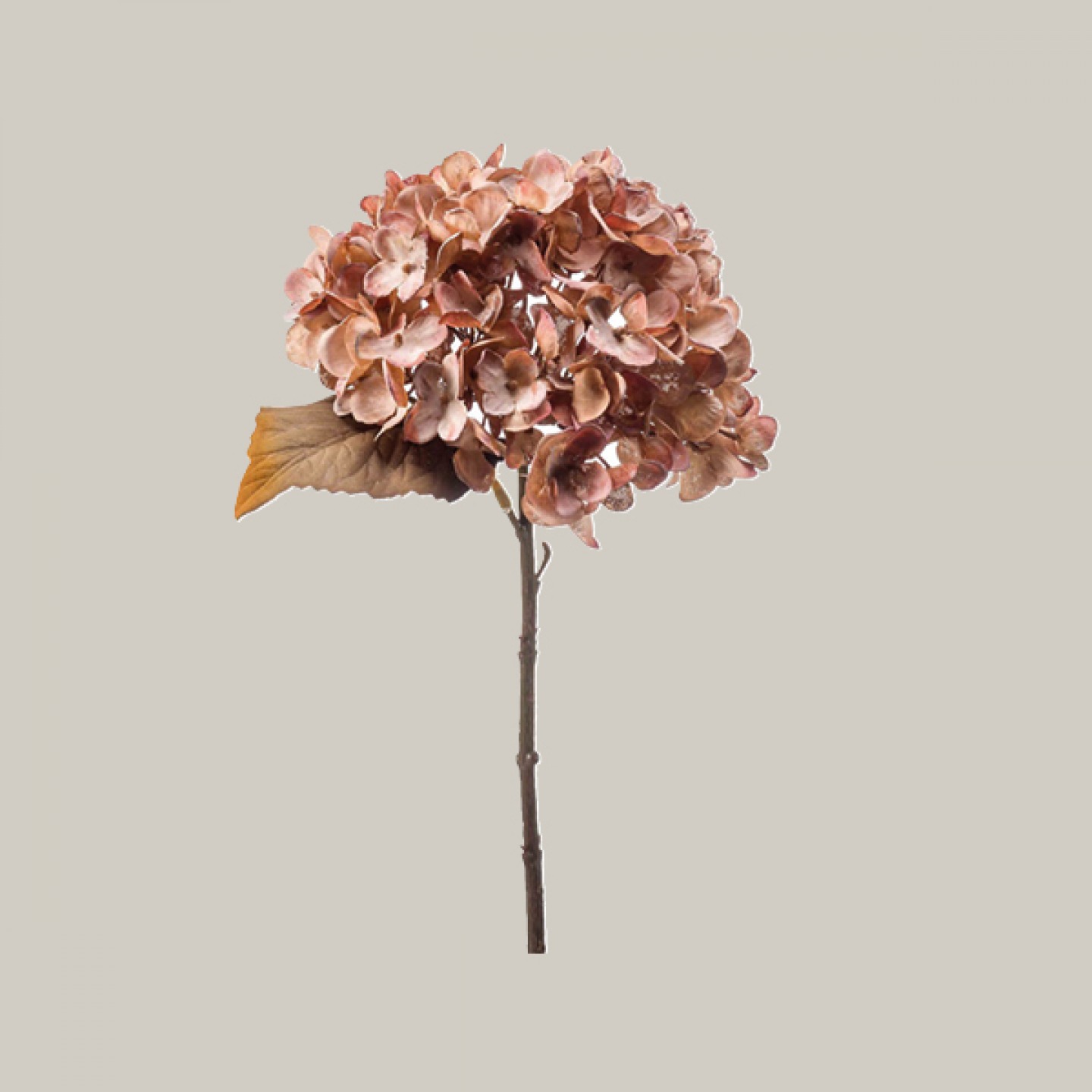 Dry look faux silk hydrangea stem