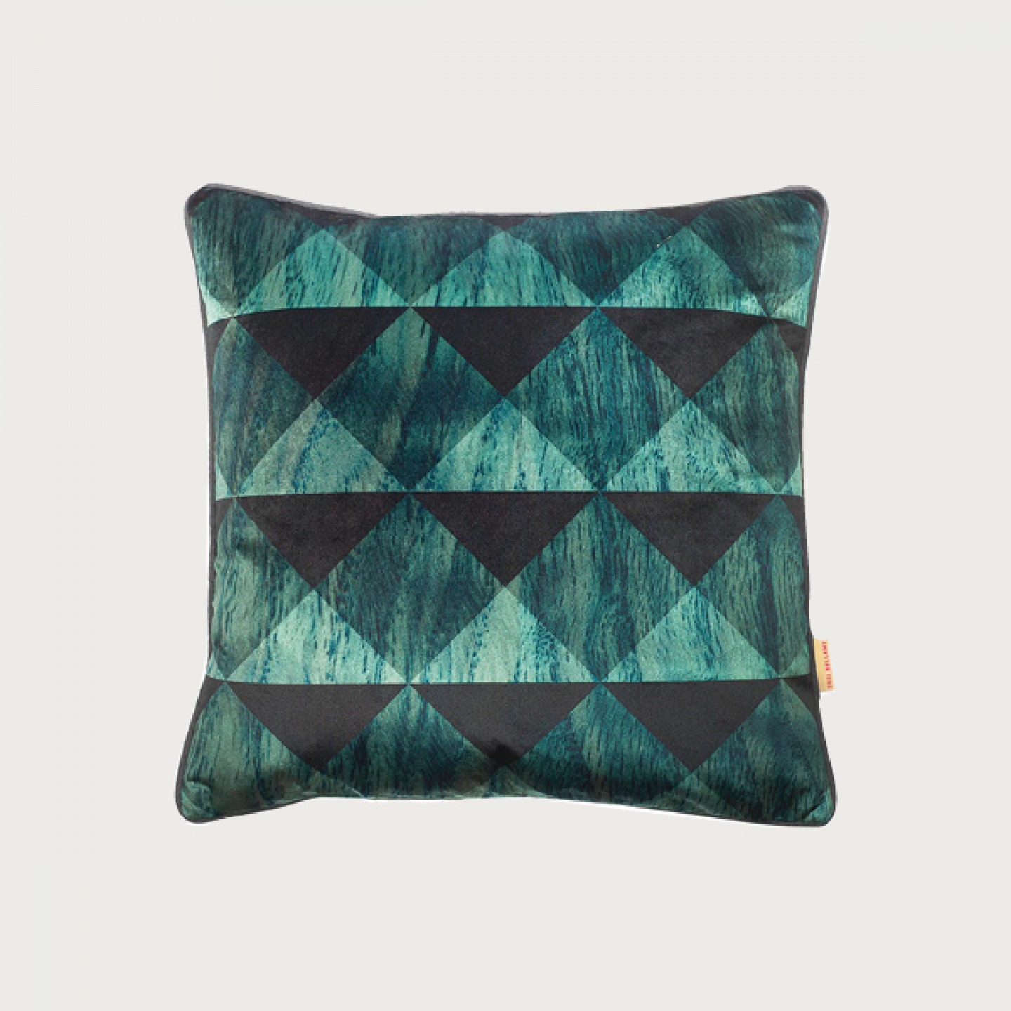 Viridian velvet cushion