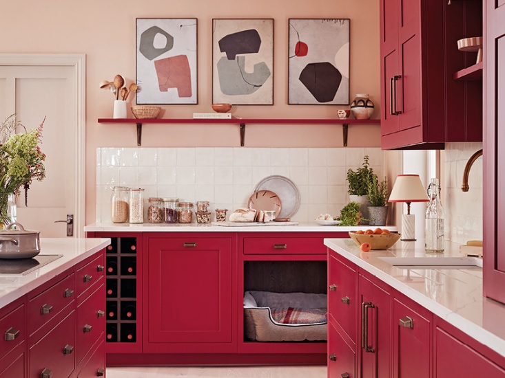 Red Kitchen cupboards