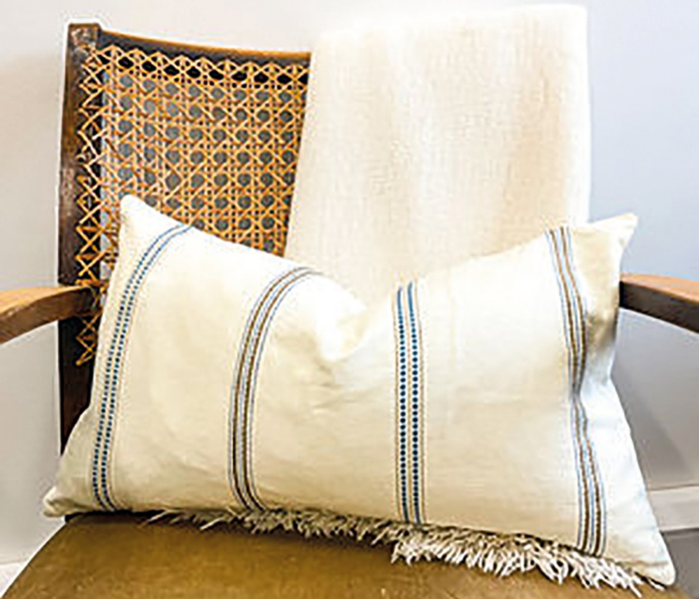 Cream stripe cushion