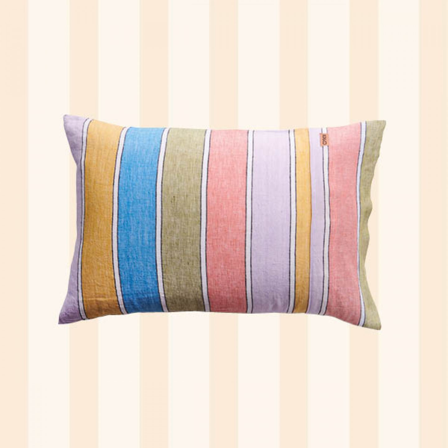 Majorca stripe woven linen pillowcase set