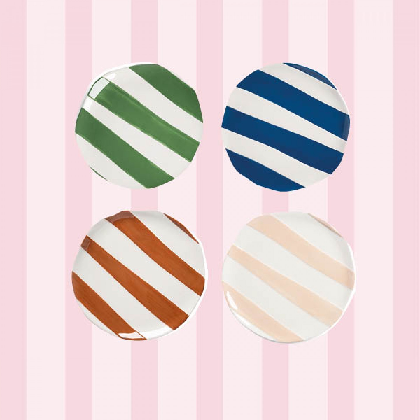 Colourful strip side plates