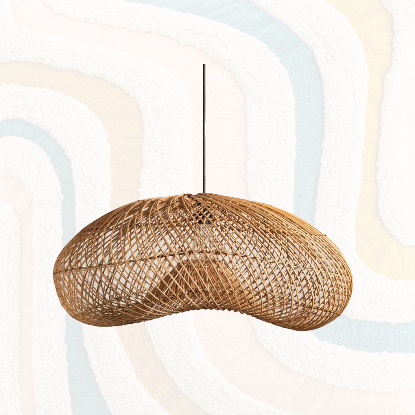 Wave rattan pendant