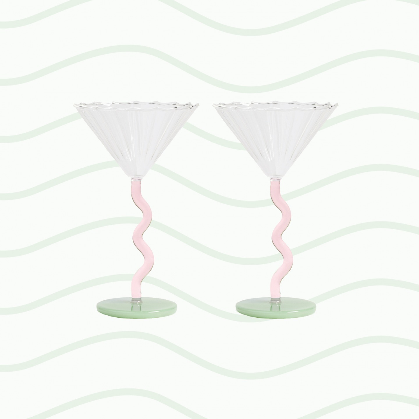 Curve cocktail glasses