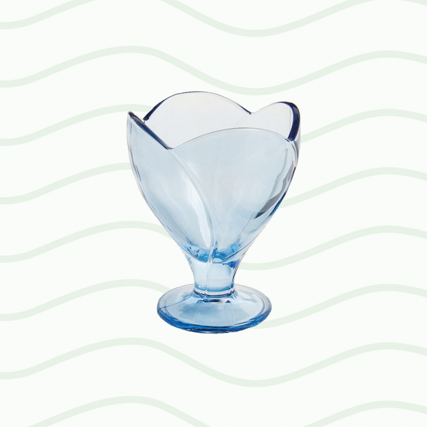 Wave glass sundae dish