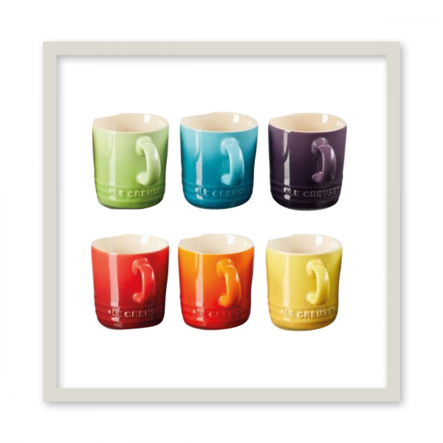Stoneware Rainbow cappuccino mugs
