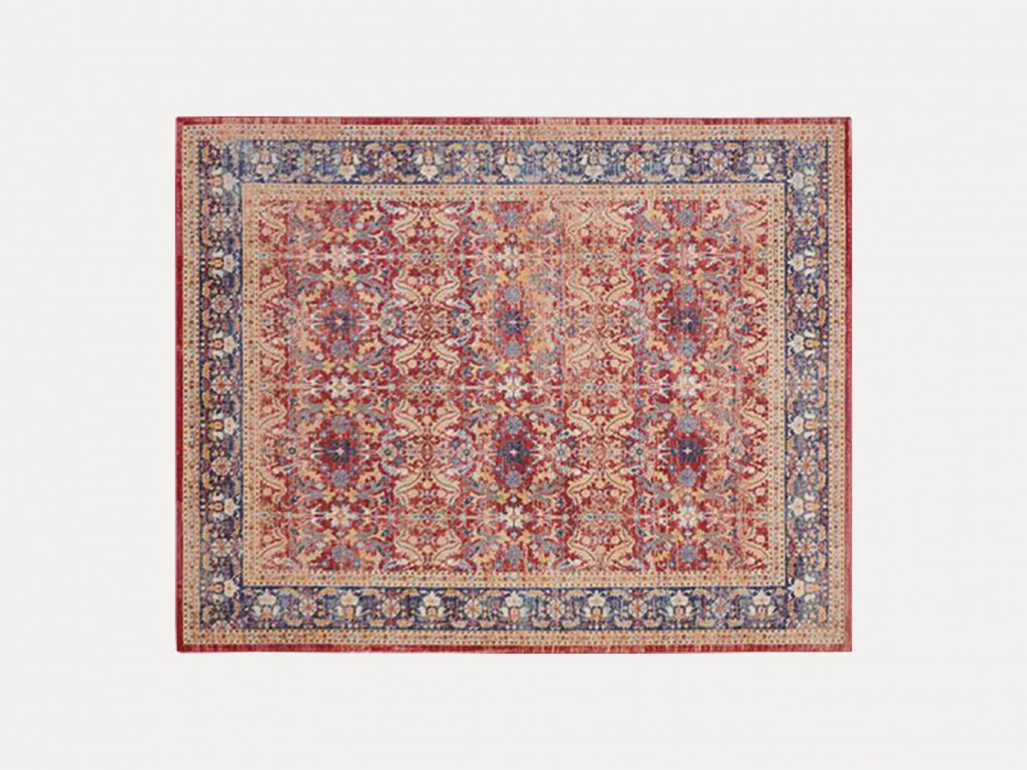 Red and blue area rug