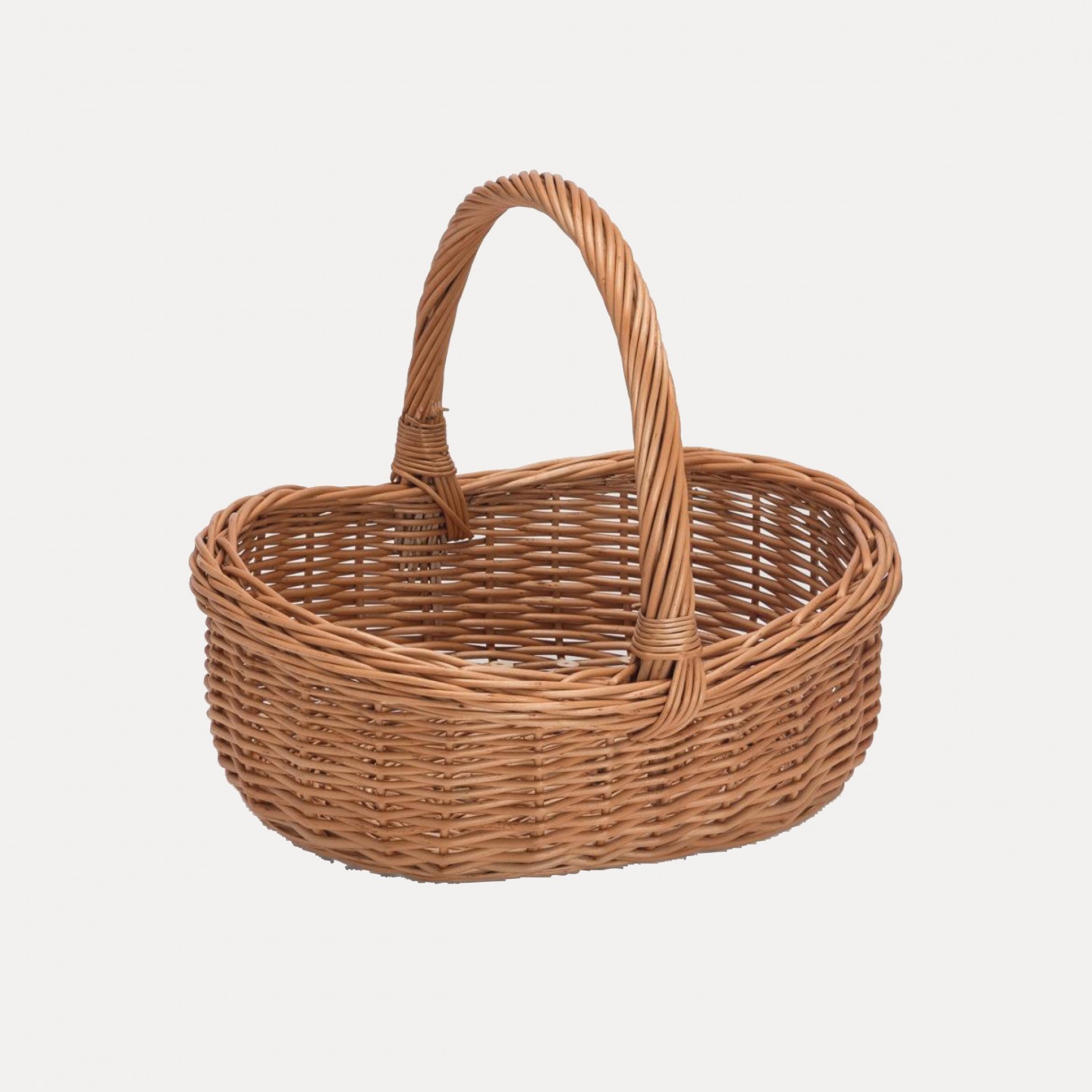 Wicker basket with handle