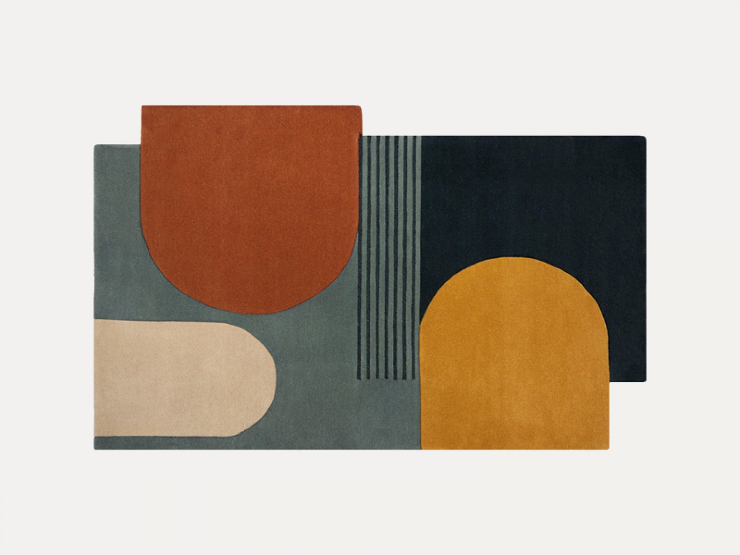 Lozenge wool rug