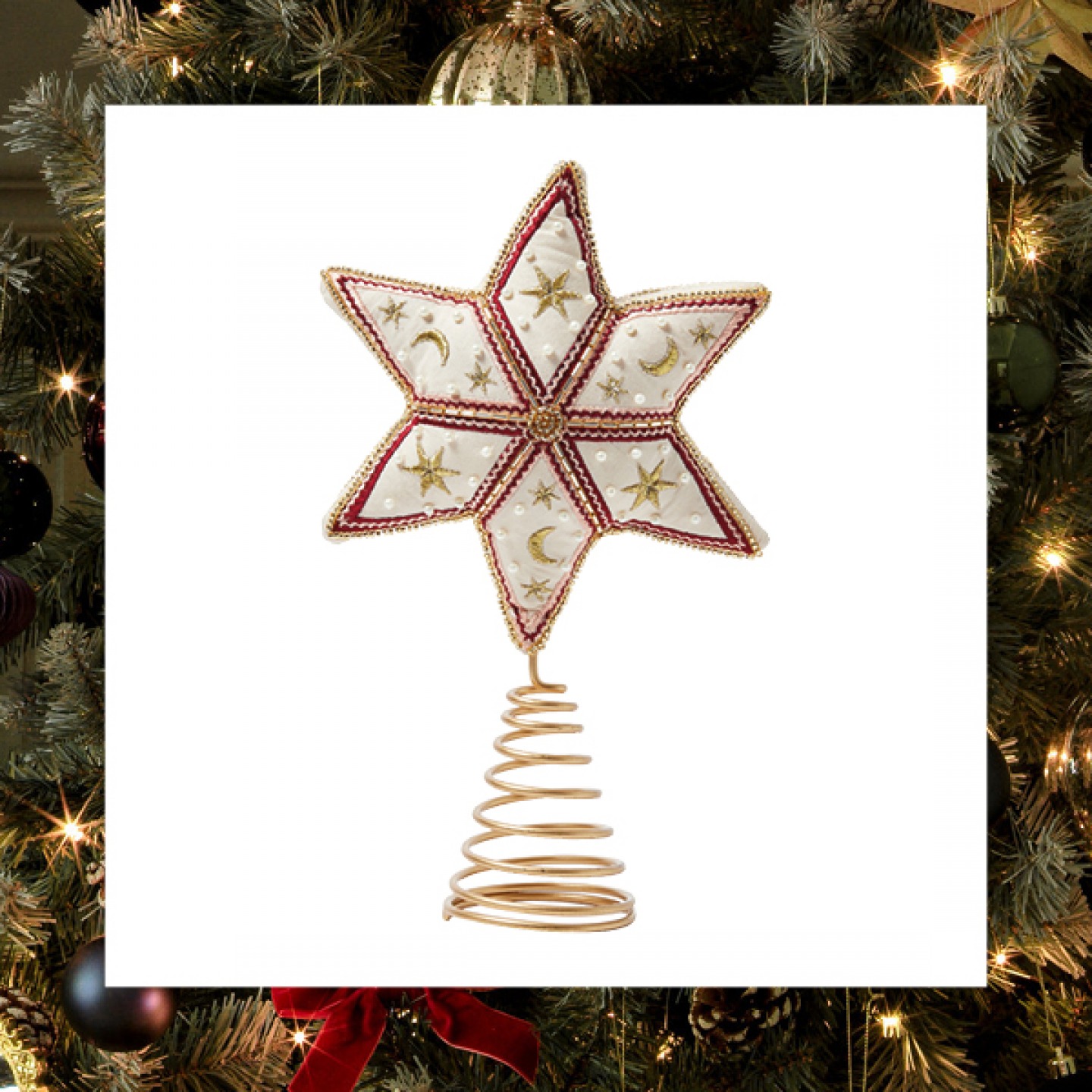 Fabric star tree topper