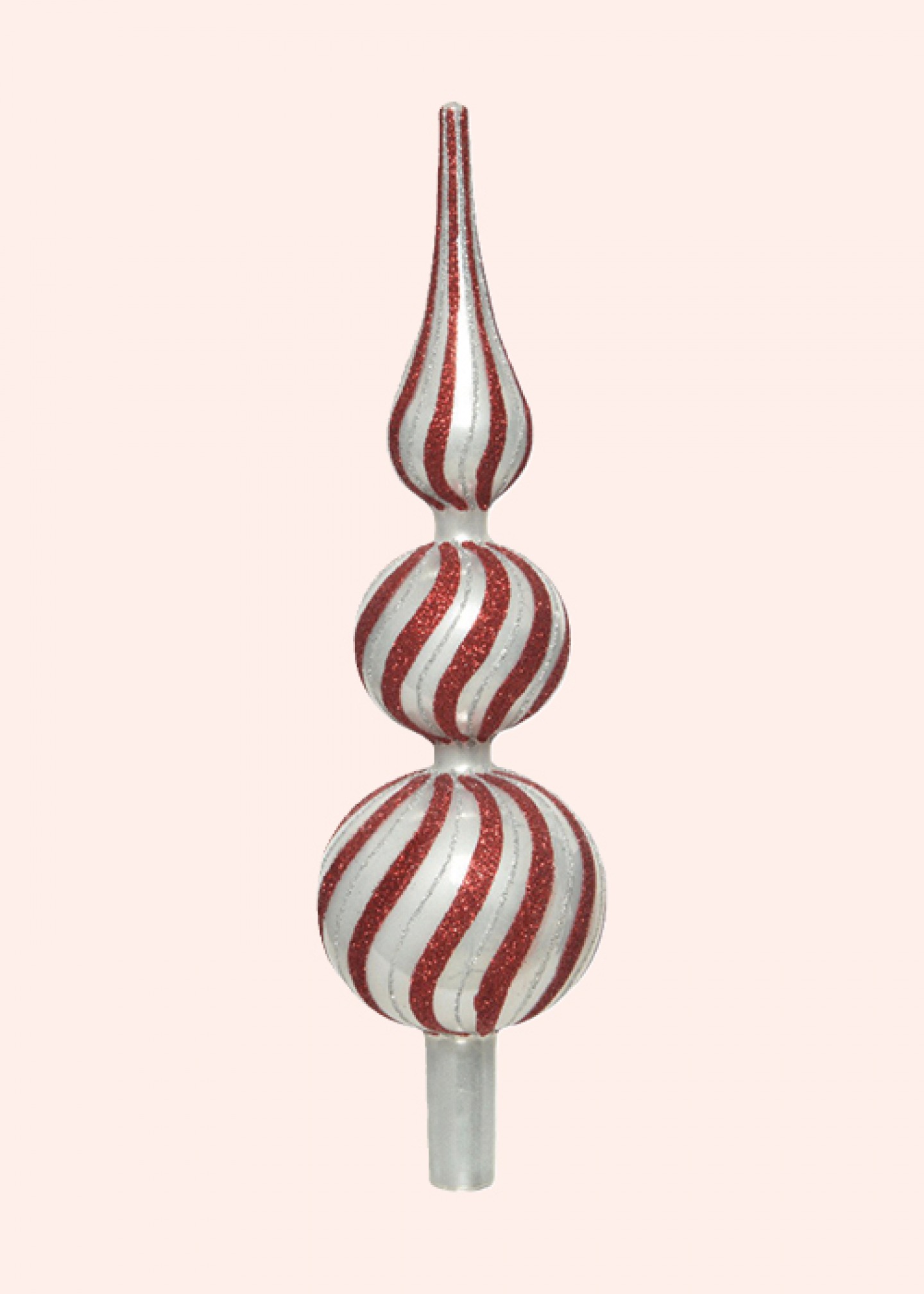 Red glitter glass tree topper