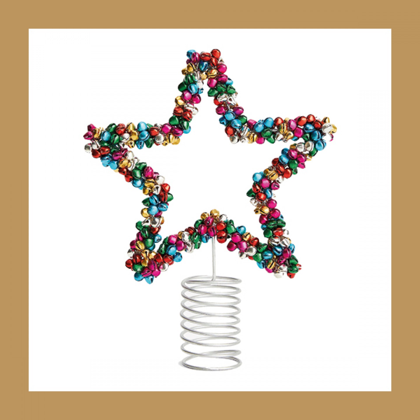 Rainbow bell tree topper
