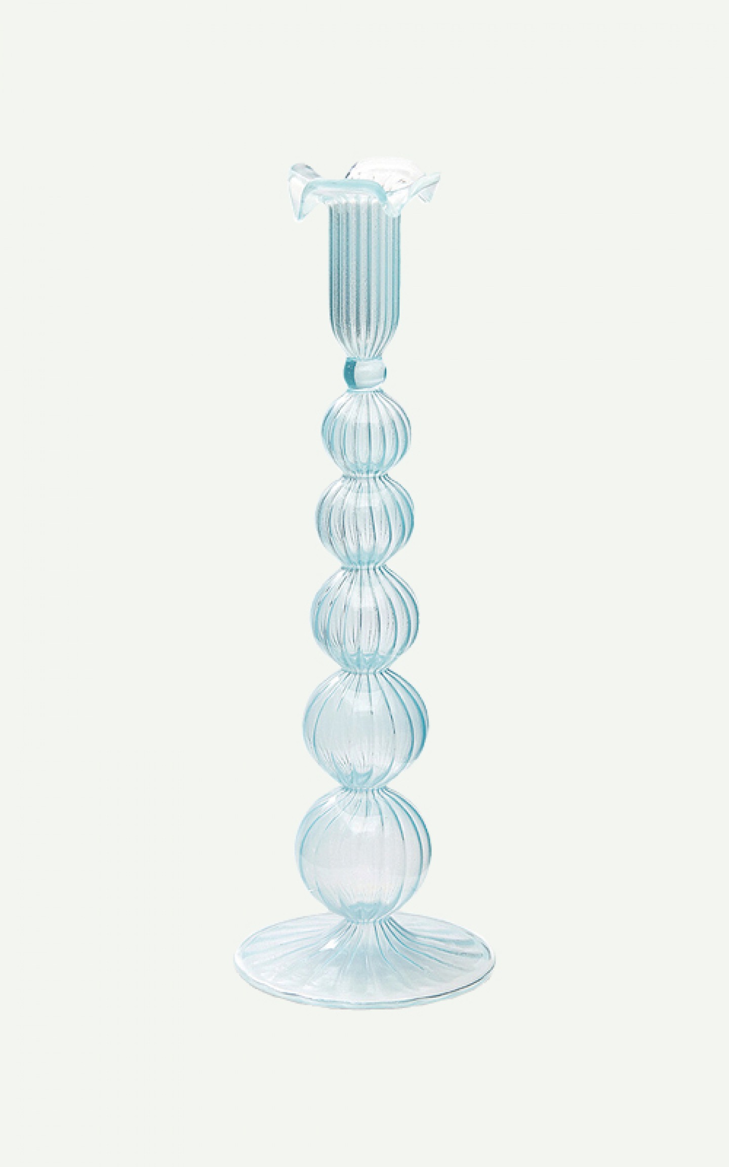 Cloudy glass candle holder