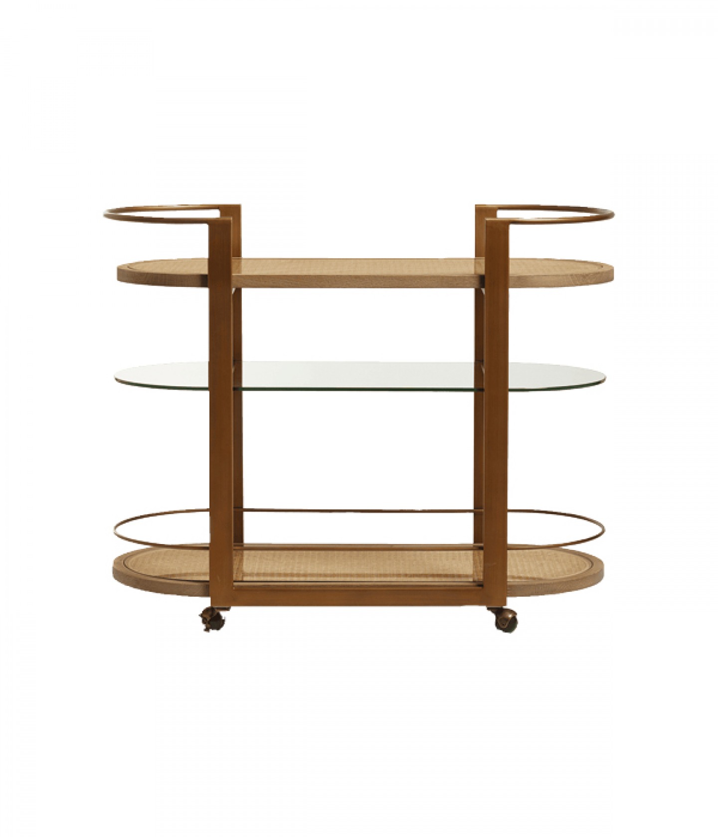 Arnold weathered oak and bronze drinks trolley