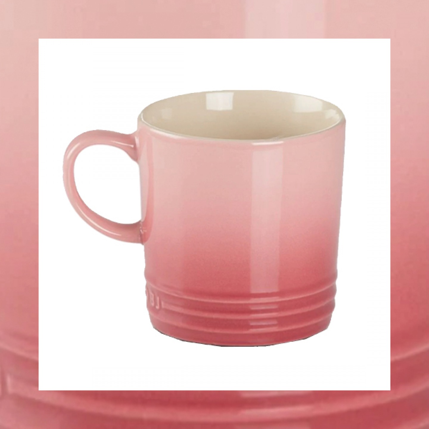 Pink stoneware mug