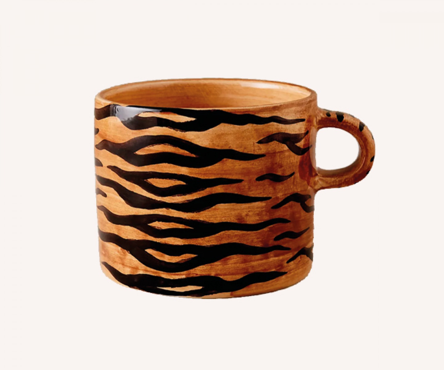 Hand painted tiger mug