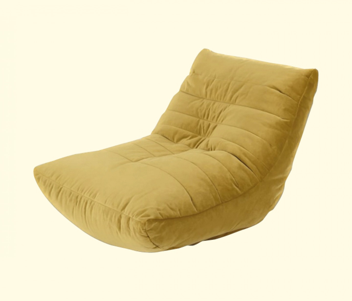 Gold velvet beanbag chair